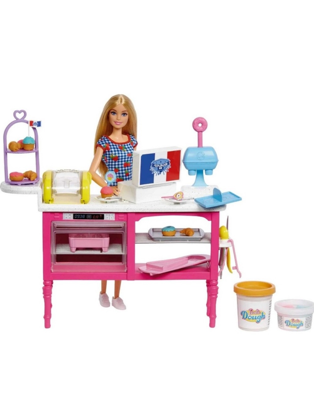 NWT Barbie It Takes Two Café Playset Kitchen 18 Pastry Making Accessories Dough